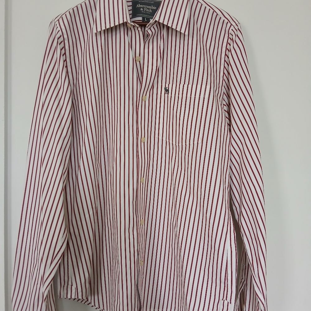 Abercrombie & Fitch long sleeve burgundy stripe